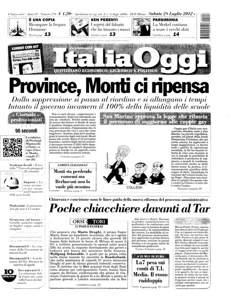 Italia oggi : quotidiano di economia finanza e politica